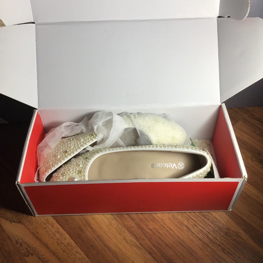 Velcans Sparkly Pearl and Rhinestone Wedges